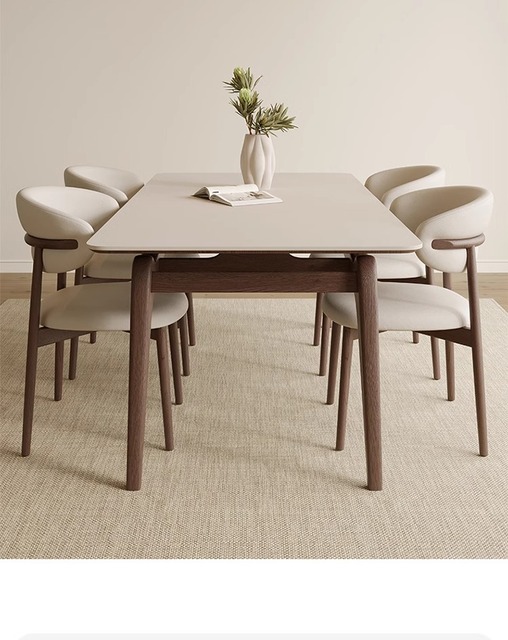 Nordic Design Modern Solid Wood Dining Table Set with  for Restaurant or Home Dining