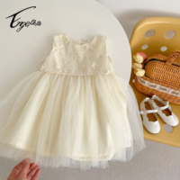 Robe de fête pour bébé fille en coton, vêtements pour nouveau-né Enge 2025, été, dentelle ancienne, anniversaire, jupe mignonne, vente en gros