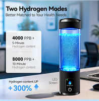 Bouteille d'eau hydrogénée portable personnalisée, modèle privé, rechargeable USB Type-C, sans BPA, en Tritan, 5001-10000PPB, 320ML, pour la maison