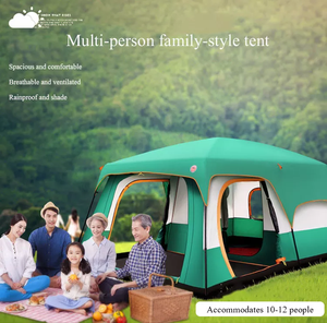 Tentes familiales grandes et imperméables pour 6 à 8 personnes, tente de camping multi-pièces, tente de camping en plein air - Product Image 1
