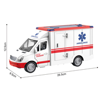 Voiture d'ambulance jouet à friction à l'échelle 1/16, portes ouvrantes, véhicule de sauvetage avec lumières et sons pour enfants