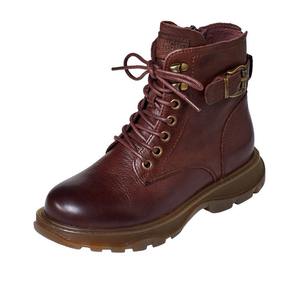 Nouvelles bottines d'hiver de style britannique, élégantes, en cuir de vachette, faites à la main, à bout rond, avec fermeture éclair latérale, talon plat, bottes Martin, semelle souple - Product Image 5