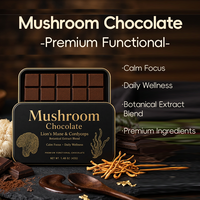 Complément alimentaire personnalisable en gros à base de mélanges fonctionnels de champignons, de chocolat et d'extrait de Cordyceps pour le bien-être quotidien, la tranquillité et la concentration