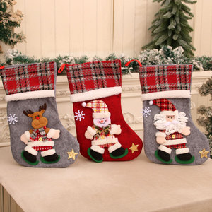 Nouvelle grande peluche 3D pour chaussette de Noël, décorations de Noël, sac cadeau pour enfants, sac cadeau chaussette à bonbons - Product Image 3