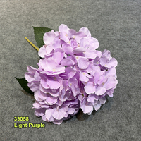 Bouquet de fleurs artificielles d'hortensias rose clair à 5 têtes avec feuilles pour événements, fêtes, anniversaires de bébé, décorations de mariage
