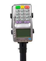 Offre Spéciale universel 360 degrés Rotation ABS plastique POS Machine support en gros finition métallique Angle réglable POS support