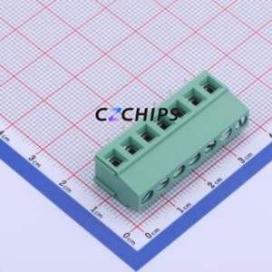 JL500-50007GT1 Screw Terminal Block Through hole Component (THT),P=5mm Connector 1x7P 5mm Green Through Hole - Product Image 1