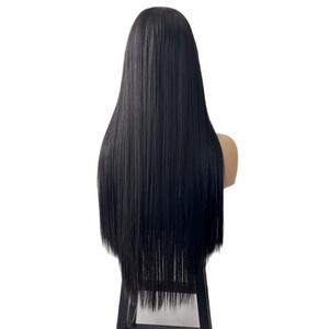 Perucas de Cabelo Humano Brasileiro Liso de Alta Densidade com Renda Frontal, Super Sem Cola, Feitas à Máquina, Comprimento Longo, com Franja, 180% - Product Image 6