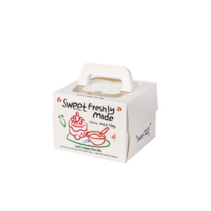 Boîte à gâteau avec poignée et fenêtre transparente, boîte en papier pour gâteaux, desserts, collations, boîte de présentation pour anniversaire, mariage - Product Image 1