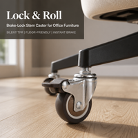 Roue pivotante silencieuse en TPR de haute qualité avec frein, galvanisée, pour usage léger, 2 et 2,5 pouces, pour table en bois, armoire, étagère