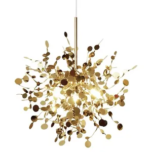 Creative Art Design Decoration Stainless Steel silver Gold Chrome Led Pendant Lamp