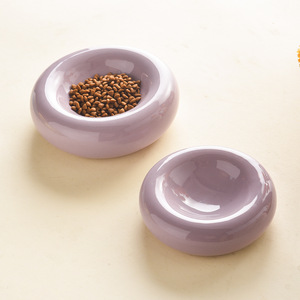 Bát ăn cho mèo hình bánh rán bằng gốm sứ, kiểu dáng đơn giản hiện đại, dùng làm bát nước và thức ăn cho mèo - Product Image 4