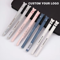 Stylo Gel Effaçable à Motifs Animaux (Abes, Lapins) – Pointe Colorée, Design Cartoon