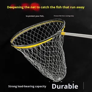 Rete da Pesca Pieghevole in Lega di Alluminio Intrecciata a Mano, Ultra-leggera, Anti-ripiegamento, Potente, per la Pesca a Lancio - Prezzo all'Ingrosso - Product Image 4