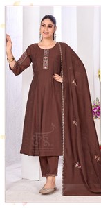 Último hermoso algodón pesado suave Formal Mul Chanderi Kurti Palazzo conjunto para mujeres fiesta boda Diwali graduación - Product Image 4