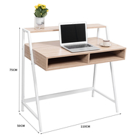 Bureau d'ordinateur simple, durable et moderne en métal et bois, design d'angle, trois tiroirs, multifonctionnel, gain de place, montage facile