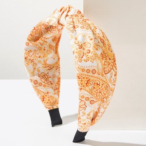 Fashionable <b>Bohemian</b> Extra Wide Printed Headband <b>Hair</b> Accessory for Women Vacation Headwrap Retro Floral Hairband for Beach - Product Image 5