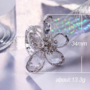 Elegante anello con fiori per donna, design accattivante, gioielli alla moda in stile francese - Product Image 5