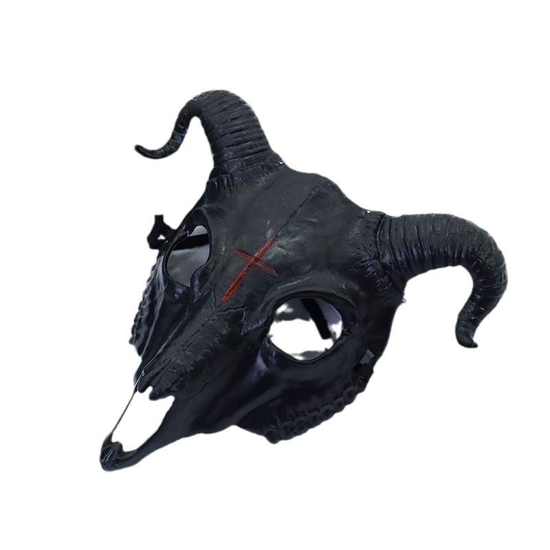 Black Sheep Latex Mask - Full Head Ram Lamb Costume Mask For Halloween & Cosplay