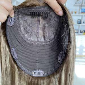 Cheveux vierges européens en soie droite haute densité, toupet en soie RH3/12 - Product Image 4