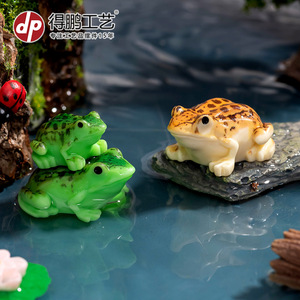 Figurines de grenouilles en résine, décorations d'animaux miniatures, ornements de jardin intérieur/extérieur, autoportants, peints D2012 - Product Image 5