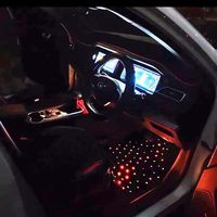 Tapis de sol de voiture LED Starlight avec synchronisation musicale via application, lumières à fibres optiques, universels, lot de 4