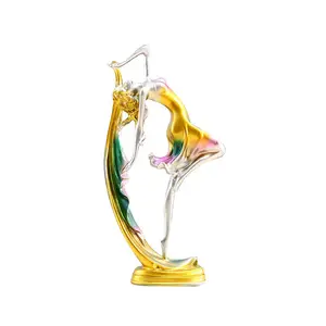 Presente criativo Home Desk Resina Estátua Decorações Ballet Dancer Estátua Estilo Europeu Dança Menina Ornamentos