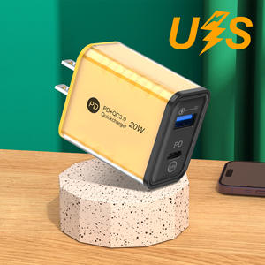 Cargador PD transparente de doble puerto de 20W para Xiaomi OPPO para <span class=keywords><strong>Apple</strong></span> <span class=keywords><strong>carga</strong></span> rápida Tpye-C cabezal de <span class=keywords><strong>carga</strong></span> QC3.0 eléctrico para móvil - Product Image 5