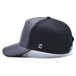 Casquette de baseball unisexe en cuir PU noir de haute qualité brodée de chapeaux de baseball ajustés personnalisés avec logo personnalisé - Product Image 4