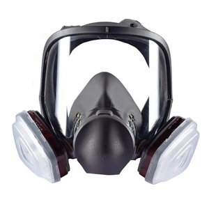 Masker <span class=keywords><strong>Gas</strong></span> silikon wajah penuh yang dapat digunakan kembali Respirator Kimia merokok - Product Image 2