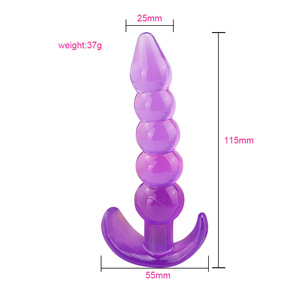 Plug Anali in Gelatina Flessibile, Prodotti Erotici per Coppie, Giocattoli Anali con 5 Sfere - Product Image 5