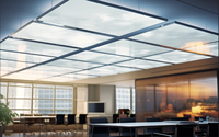 Plafonds tendus en membrane PVC avec cadre en aluminium suspendu, garantie de qualité, boîtes lumineuses architecturales