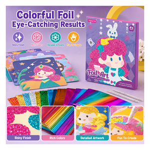 Crea tus propias imágenes con láminas brillantes: Caja de manualidades para niños con láminas brillantes para colorear, ideal para viajes, aulas y regalos navideños. - Product Image 2