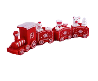 Rot-Weißer Weihnachtszug-Set Mini-Lokomotive mit Schneemann- und Bärenfiguren Desktop-Dekoration für Weihnachtsfeier und Feiertagsdekoration