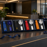Set Hadiah Promosi Logo Kustom Payung dengan Kipas Mini Genggam untuk Acara Bisnis Korporat dalam Kotak Hadiah Elegan
