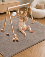 Tapis de jeu pour bébé en velours corail extra épais, antidérapant et absorbant les chocs, idéal pour la chambre, adapté aux animaux domestiques, tapis de ramper pour enfants
