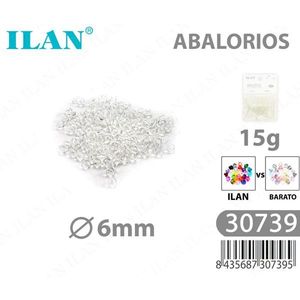 Ilan Abalorios Perline Rotonde Trasparenti da 6mm 15g per Creazione di Gioielli - Product Image 1