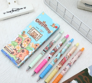 ปากกาเจล DHF271 ขายส่ง หลายแบบ 4 ชิ้น 5 ชิ้น 6 ชิ้น ปากกาเจลนักเรียน ลายคาปิบารา มอฟุซันด์ ชิอิคาวะ ปากกาเจลนักเรียน ปากกาเจลแบบนิ่ม - Product Image 4
