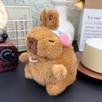 Nouveau jouet en peluche amusant Capybara avec des oreilles, porte-clés, peluche douce en coton PP rembourrée avec des oreilles mobiles, pendentif en peluche, cadeaux
