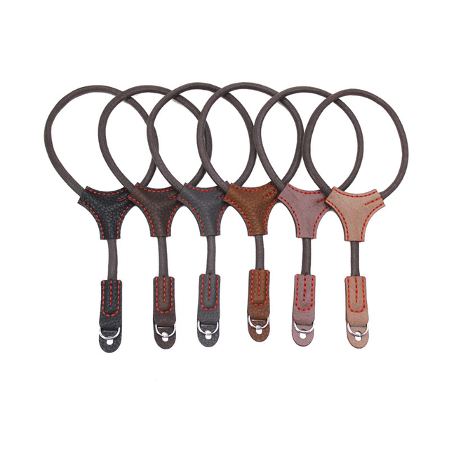 Polished Leather Wrist Strap Artisan Custom Style Hand-Sewn Quick Release 15cm for Camera Strap
