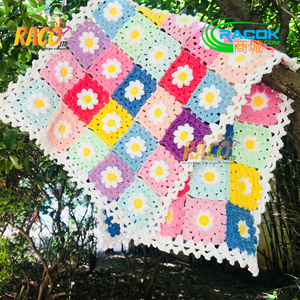 <strong>Grandmother</strong> checked flower blanket <strong>little</strong> Daisy crochet blanket - Product Image 1