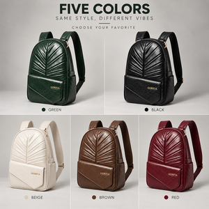 Sac à dos pour homme en cuir PU avec motif matelassé personnalisé, logo métallique, sac à dos pour ordinateur portable, sac de voyage pour le travail - Product Image 4