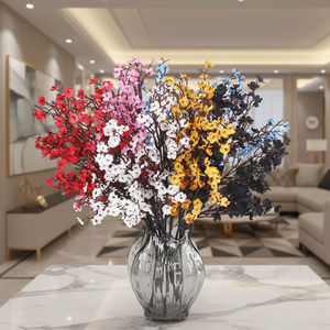 Vente chaude transfrontalière : Bouquet de <span class=keywords><strong>jasmin</strong></span> d'hiver <span class=keywords><strong>étoilé</strong></span> réaliste fait main à 5 branches, fleur artificielle pour mariage et décoration intérieure - Product Image 1