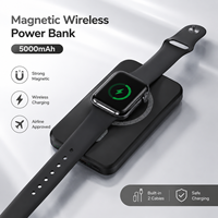 Batteries externes OEM ODM personnalisées avec logo, charge magnétique sans fil, 5000 mAh, batterie externe pour téléphone avec fonction 2 câbles