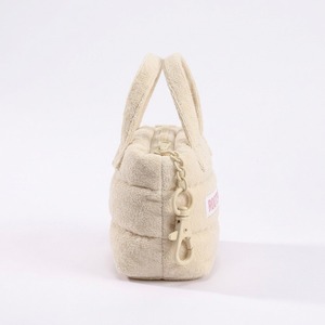 Mini Bolsa de Tela de Rizo, Color Crema, con Asas de Textura Suave, Cierre de Mosquetón, Logotipo Personalizado OEM - Product Image 6