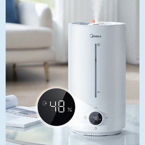 Humidificateur Midea Mini 4.1-6L blanc, fonctionnement silencieux, pour la maison, la chambre, le salon, le bureau, avec affichage numérique et fonction de minuterie - Product Image 1