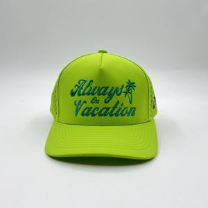 Gorra de béisbol deportiva de poliéster impermeable de 5 paneles con malla transpirable de frutas Dobby personalizada, ajustable, perforada con corte láser, estilo papá - Product Image 4