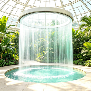 Fontana a Cascata a Filo Metallico per Giardino, Divisorio per Villa, Cascata Artistica per Esterni, Decorazione Paesaggistica Circolante per Resort - Product Image 3