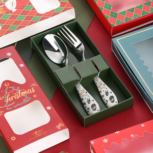 Sáng Tạo Giáng Sinh Bạc 304 Thép Không Gỉ Flatware Dao Kéo Đặt Muỗng Và Nĩa Cho Quà Tặng Và Lễ Kỷ niệm - Product Image 1