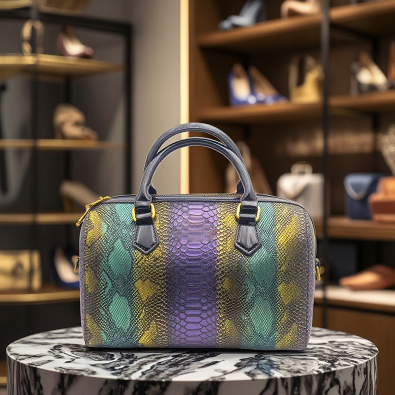 Custom Zipper Closure Leather Bag Luxury